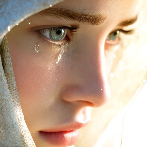 Sorrowful Mary'S Eyes Vinyl Car Decal Sticker – Waterproof & UV-Resistant 8"