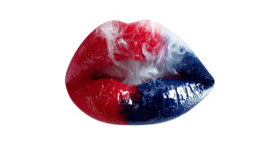 Patriotic Smoke Lips Vinyl Car Decal Sticker – Waterproof & UV-Resistant 8"