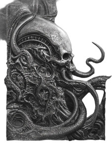 Biomechanical Horror V6 Vinyl Car Decal Sticker – Waterproof & UV-Resistant 8"