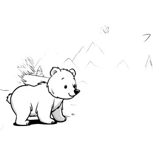 Bear By Stream V2 Vinyl Car Decal Sticker – Waterproof & UV-Resistant 8"