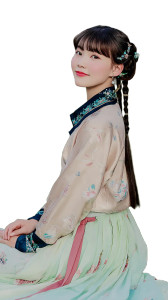 Floral Hanfu Girl Vinyl Car Decal Sticker – Waterproof & UV-Resistant 8"