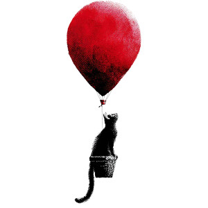 Flying Cat Balloon Vinyl Car Decal Sticker – Waterproof & UV-Resistant 8"