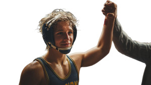 Victorious Young Wrestler Vinyl Car Decal Sticker – Waterproof & UV-Resistant 8"