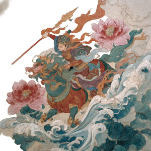 Nezha Painting Vinyl Car Decal Sticker – Waterproof & UV-Resistant 8"
