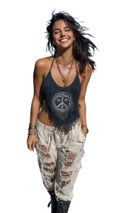 Cheerful Latina Woman V2 Vinyl Car Decal Sticker – Waterproof & UV-Resistant 8"