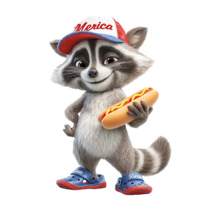 Patriotic Raccoon V10 Vinyl Car Decal Sticker – Waterproof & UV-Resistant 8"