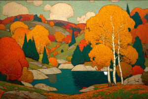 Autumn Birch Serenity Vinyl Car Decal Sticker – Waterproof & UV-Resistant 8"