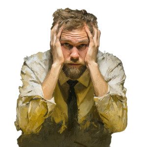 Stressed Man V2 Vinyl Car Decal Sticker – Waterproof & UV-Resistant 8"