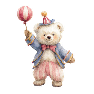 Circus Bear Vinyl Car Decal Sticker – Waterproof & UV-Resistant 8"