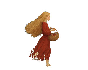 Berry Picking Girl Vinyl Car Decal Sticker – Waterproof & UV-Resistant 8"