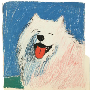 Happy Samoyed V2 Vinyl Car Decal Sticker – Waterproof & UV-Resistant 8"