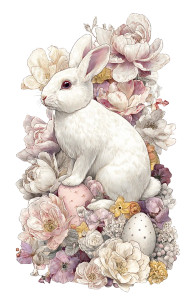 Easter Bunny Illustration V8 Vinyl Car Decal Sticker – Waterproof & UV-Resistant 8"