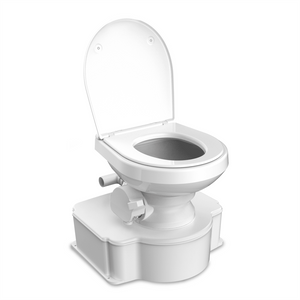 Sierra Marine Portable Toilet - Durable 6.5 Gallon Tank, Pedal Flush, Easy to Clean | White, Straight Back Round Seat Sierra Marine Portable Toilet - Durable 6.5 Gallon Tank, Pedal Flush, Easy to Clean | White, Straight Back Round Seat