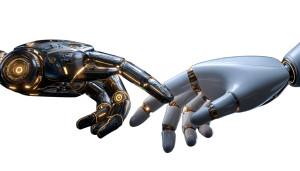 Robotic Handshake V2 Vinyl Car Decal Sticker – Waterproof & UV-Resistant 8"