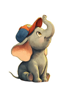 Baby Elephant Cartoon Vinyl Car Decal Sticker – Waterproof & UV-Resistant 8"