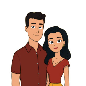 Cartoon Couple Vinyl Car Decal Sticker – Waterproof & UV-Resistant 8" Cartoon Couple Vinyl Car Decal Sticker – Waterproof & UV-Resistant 8"