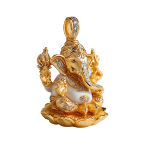 Golden Elephant Pendant Vinyl Car Decal Sticker – Waterproof & UV-Resistant 8"