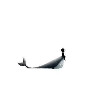 Dreamy Moon Whale Vinyl Car Decal Sticker – Waterproof & UV-Resistant 8"
