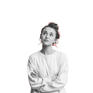 Questioning Woman Vinyl Car Decal Sticker – Waterproof & UV-Resistant 8"