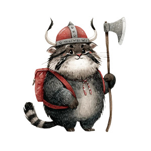 Viking Pallas Cat Vinyl Car Decal Sticker – Waterproof & UV-Resistant 8"