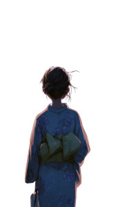 Anime Yukata Woman Vinyl Car Decal Sticker – Waterproof & UV-Resistant 8"