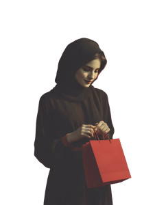 Woman With Shopping Bag V2 Vinyl Car Decal Sticker – Waterproof & UV-Resistant 8"