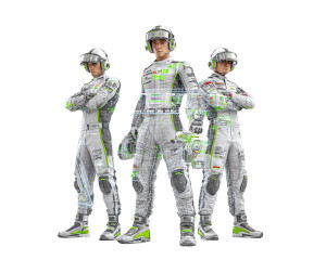 Futuristic Pit Crew Vinyl Car Decal Sticker – Waterproof & UV-Resistant 8"