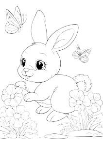 Cartoon Bunny Coloring Vinyl Car Decal Sticker – Waterproof & UV-Resistant 8"