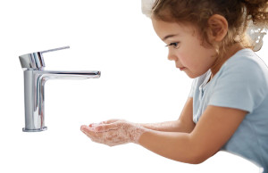 Girl Washing Hands Vinyl Car Decal Sticker – Waterproof & UV-Resistant 8"