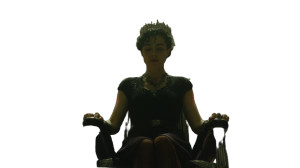 Futuristic Queen Throne Vinyl Car Decal Sticker – Waterproof & UV-Resistant 