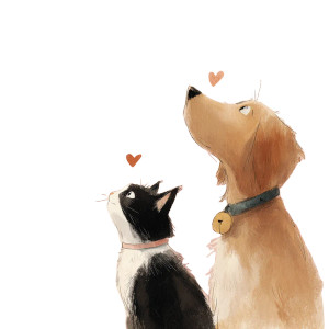 Whimsical Animal Duo V2 Vinyl Car Decal Sticker – Waterproof & UV-Resistant 