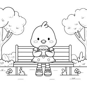 Chick On Bench Vinyl Car Decal Sticker – Waterproof & UV-Resistant 