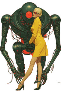 Ebony Robot Guardian Vinyl Car Decal Sticker – Waterproof & UV-Resistant 