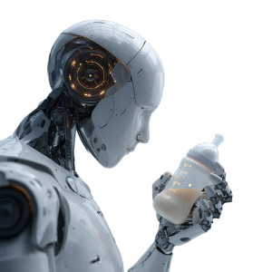Robot With Bottle Vinyl Car Decal Sticker – Waterproof & UV-Resistant 