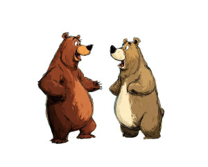 Talking Cartoon Bears Vinyl Car Decal Sticker – Waterproof & UV-Resistant 