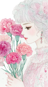 Carnation And Girl Vinyl Car Decal Sticker – Waterproof & UV-Resistant 