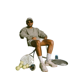 Tennis Player Relaxing Vinyl Car Decal Sticker – Waterproof & UV-Resistant 