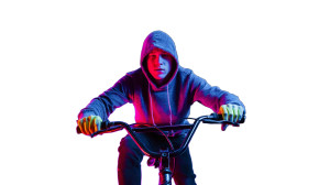 Teen Boy On Bike Vinyl Car Decal Sticker – Waterproof & UV-Resistant Teen Boy On Bike Vinyl Car Decal Sticker – Waterproof & UV-Resistant