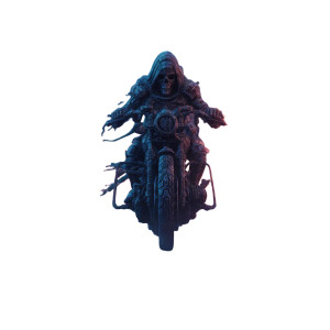 Skeletal Motorcycle Rider Vinyl Car Decal Sticker – Waterproof & UV-Resistant 