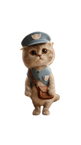 Postal Kitten Vinyl Car Decal Sticker – Waterproof & UV-Resistant 