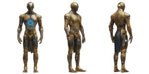 Futuristic Spiritual Warrior Vinyl Car Decal Sticker – Waterproof & UV-Resistant 