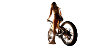 Night Cycling Woman Vinyl Car Decal Sticker – Waterproof & UV-Resistant Night Cycling Woman Vinyl Car Decal Sticker – Waterproof & UV-Resistant