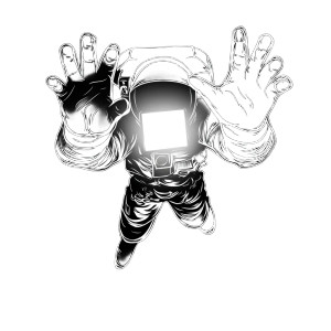 Floating Astronaut Logo Vinyl Car Decal Sticker – Waterproof & UV-Resistant 