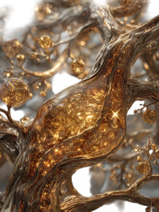 Golden Mercury Tree Vinyl Car Decal Sticker – Waterproof & UV-Resistant 