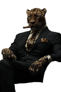 Elegant Leopard Humanoid Vinyl Car Decal Sticker – Waterproof & UV-Resistant 