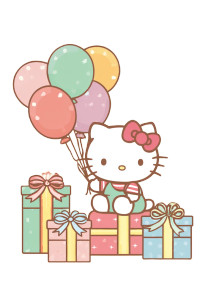 Hello Kitty Celebration Vinyl Car Decal Sticker – Waterproof & UV-Resistant 