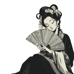 Tang Dynasty Lady V3 Vinyl Car Decal Sticker – Waterproof & UV-Resistant 