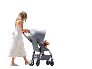 Woman With Stroller V2 Vinyl Car Decal Sticker – Waterproof & UV-Resistant 