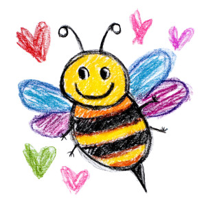 Happy Bee V2 Vinyl Car Decal Sticker – Waterproof & UV-Resistant 