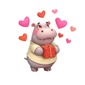 Cute Hippo Gift Vinyl Car Decal Sticker – Waterproof & UV-Resistant 